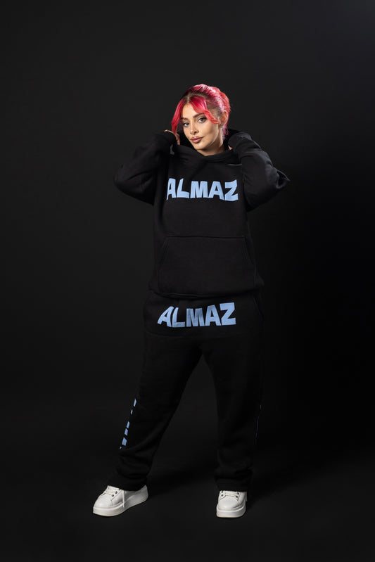 BLACK ALMAZ SET/ BABY BLUE FONTS